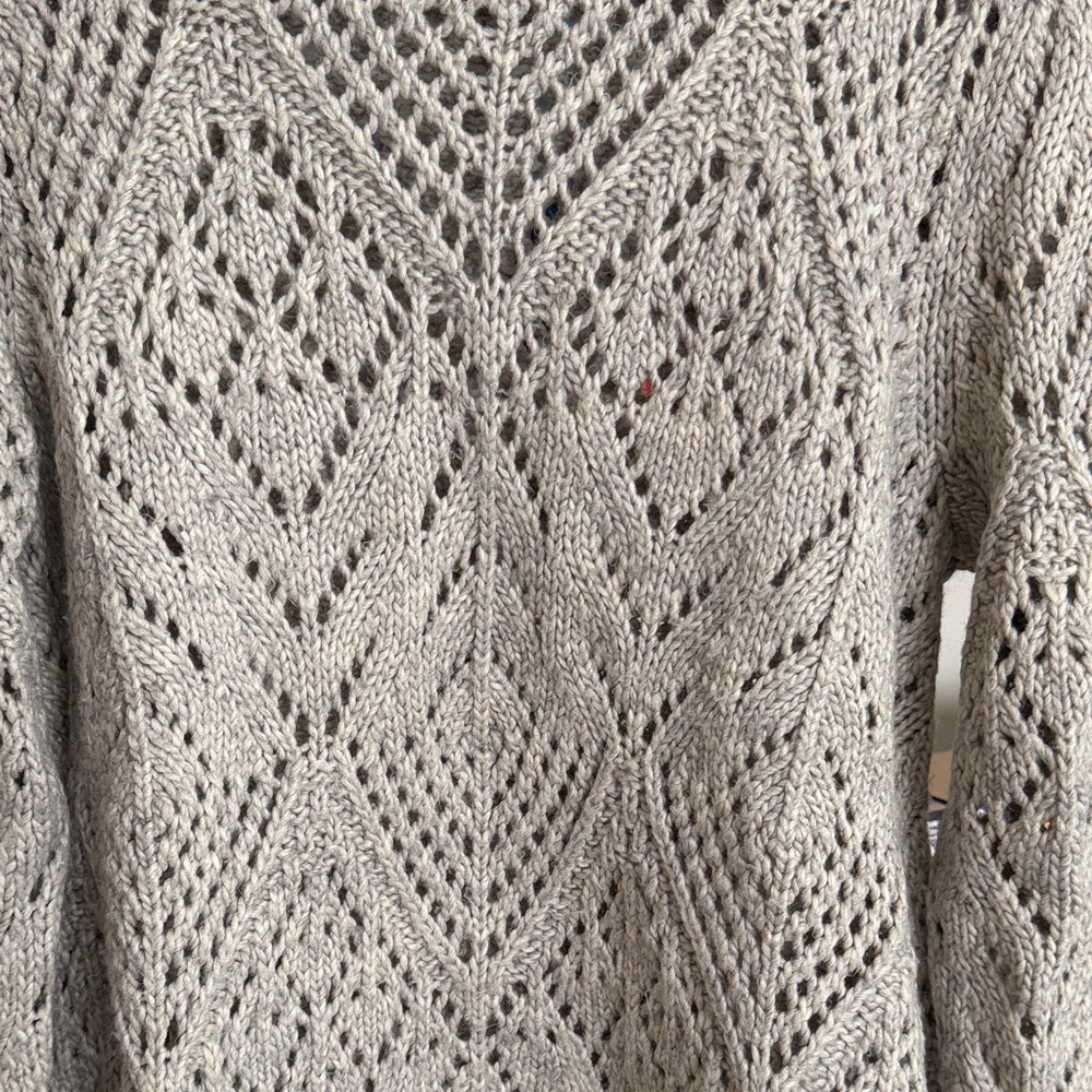 Loft pointelle, scalloped hem wool blend sweater - Picture 4 of 4